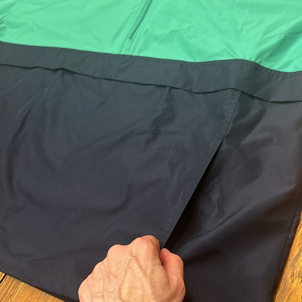 CHAMPION COLORBLOCKED GREEN AND BLUE PACKABLE STADIUM JACKET SIZE XL - Picture 5 of 9